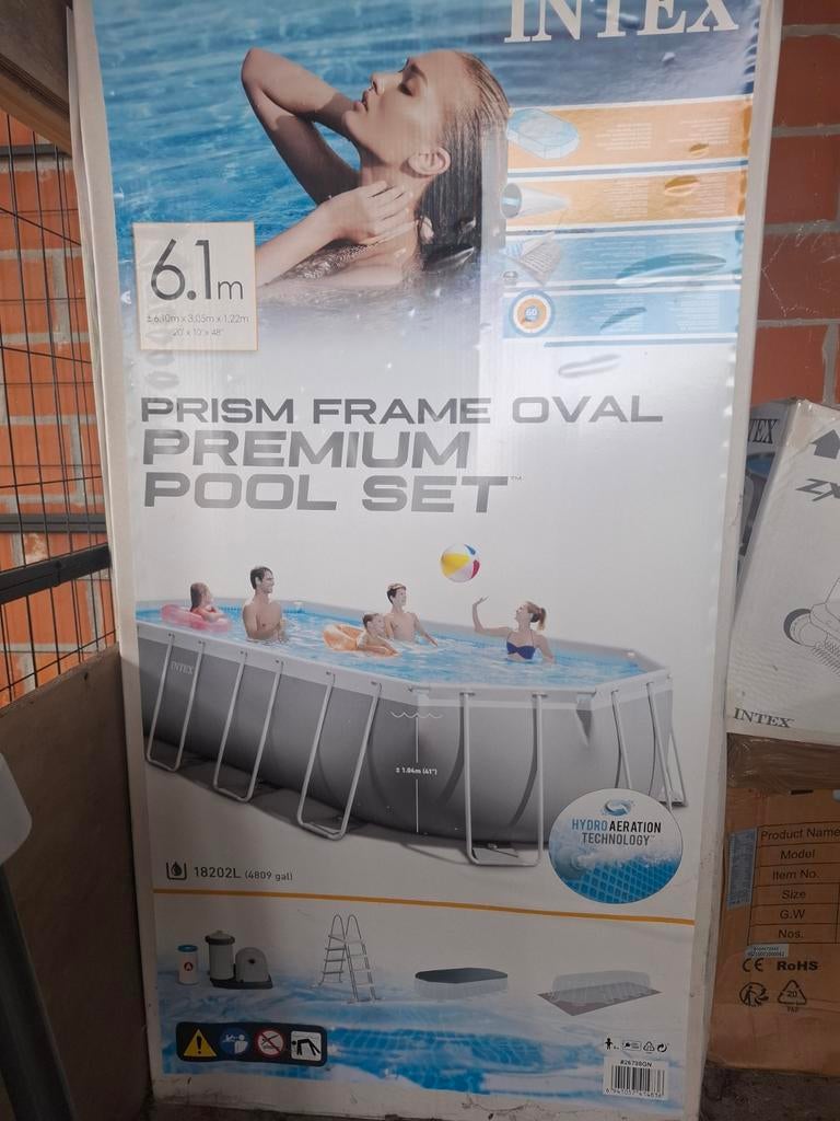 Intex prism frame zwembad met filterpomp, Tuin en Terras, Ophalen, Zo goed als nieuw