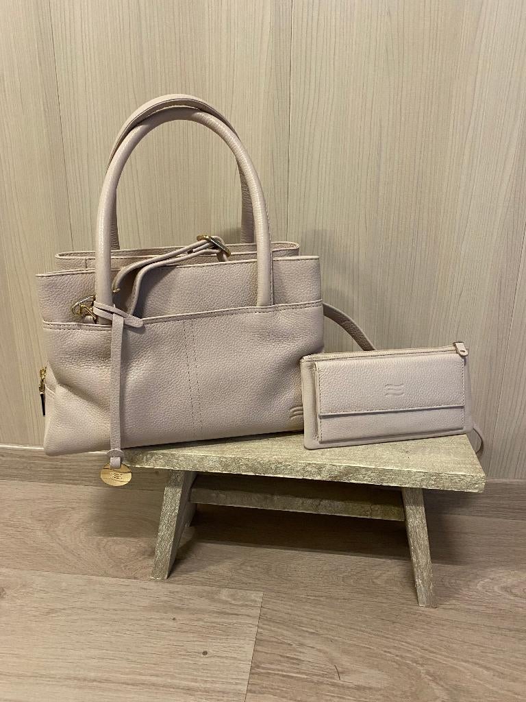 handtas en portemonnee Crinkles, Handtassen en Accessoires, Tassen | Damestassen, Ophalen of Verzenden, Zo goed als nieuw, Roze