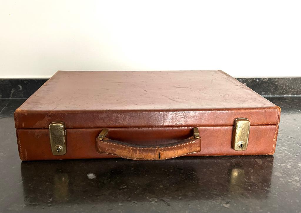 Delvaux aktentas leder koffer valiesje documentenkoffer, Ophalen of Verzenden