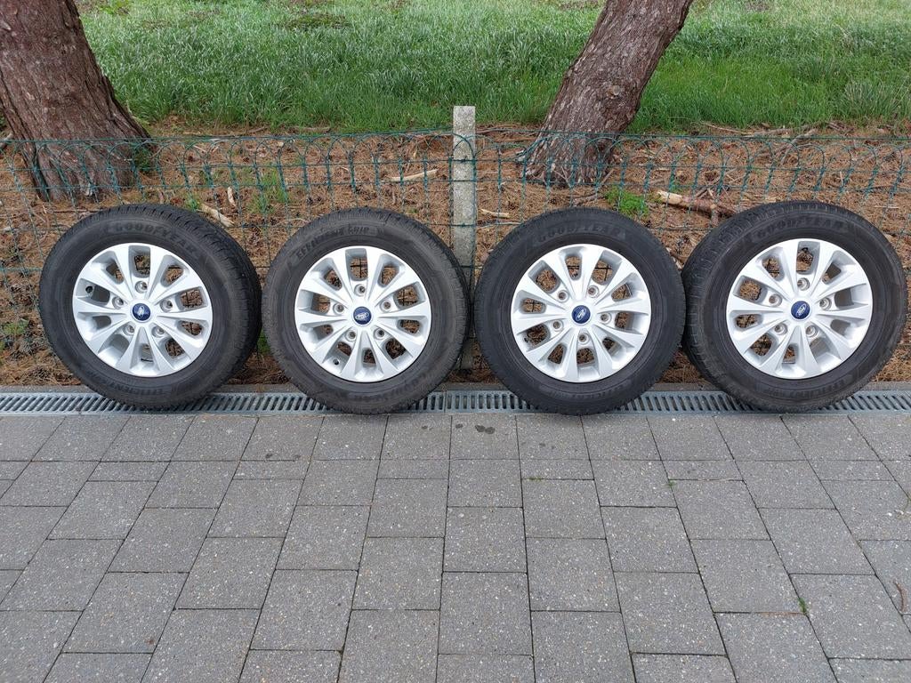 4 Originele velgen met banden Ford Transit Custom, Autos : Pièces & Accessoires, Pneus & Jantes, Pneus et Jantes, 215 mm, 16 pouces