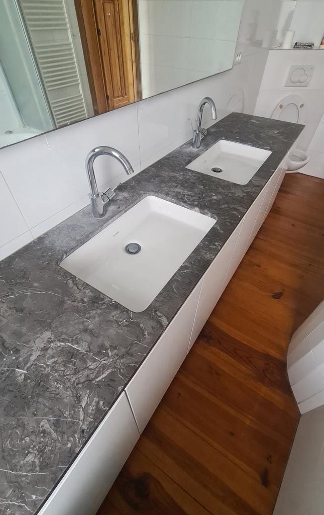 Pierre bleue avec double vasque a donner, Bricolage & Construction, Métaux, Enlèvement, Comme neuf