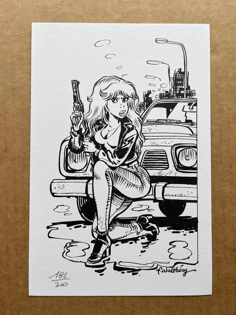 Rubine - Zwart-wit + ex-libris met potlood - Walthéry, Boeken, Stripverhalen, Verzenden