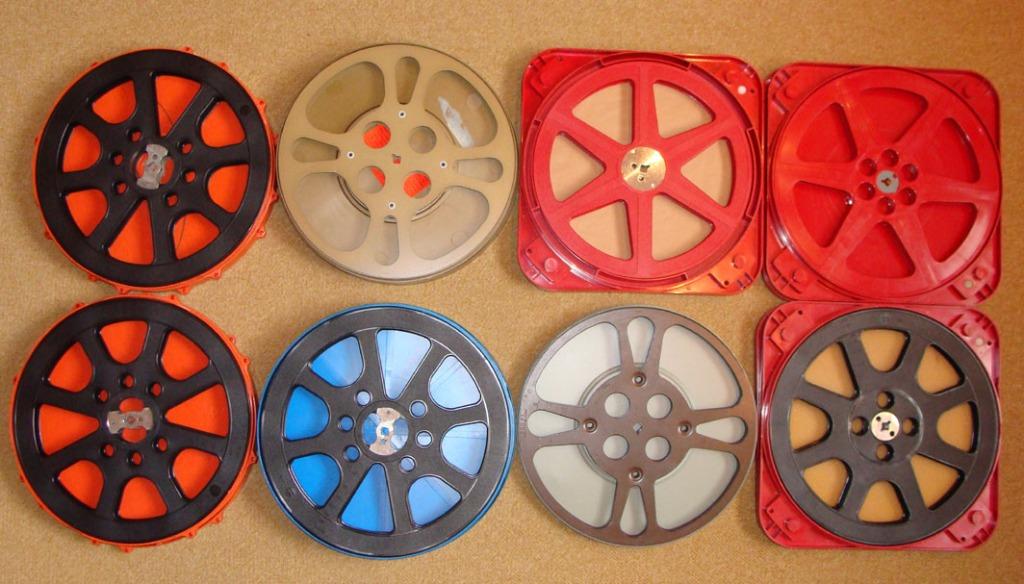 8 bobines de film usagées pour 250 à 300 mètres de film 16 m, TV, Hi-fi & Vidéo, Bobines de film, Film 16 mm, Enlèvement ou Envoi