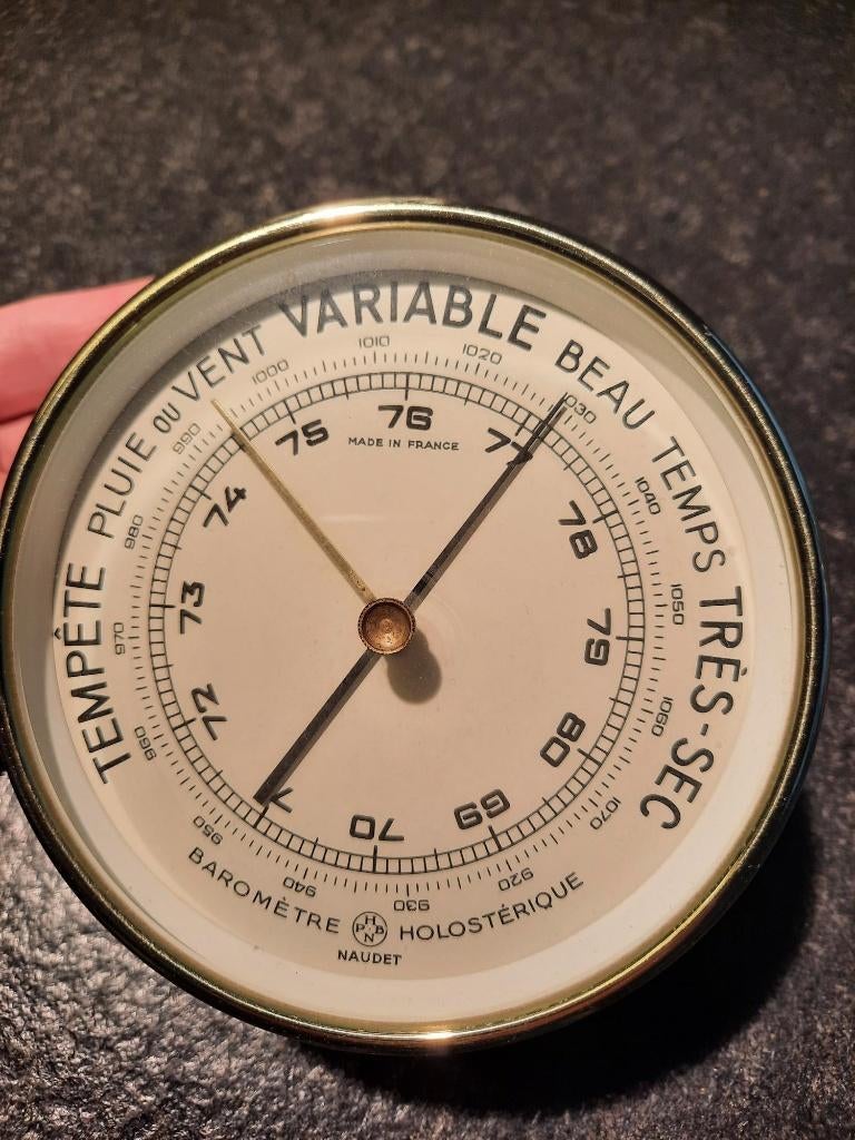 luxe barometer gemaakt in Frankrijk NAUDET 12,5 cm diameter, Audio, Tv en Foto, Weerstations en Barometers, Nieuw, Barometer, Verzenden