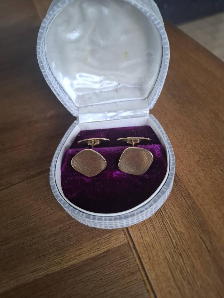 Bouton de manchette or, Enlèvement, Comme neuf, Or, Doré