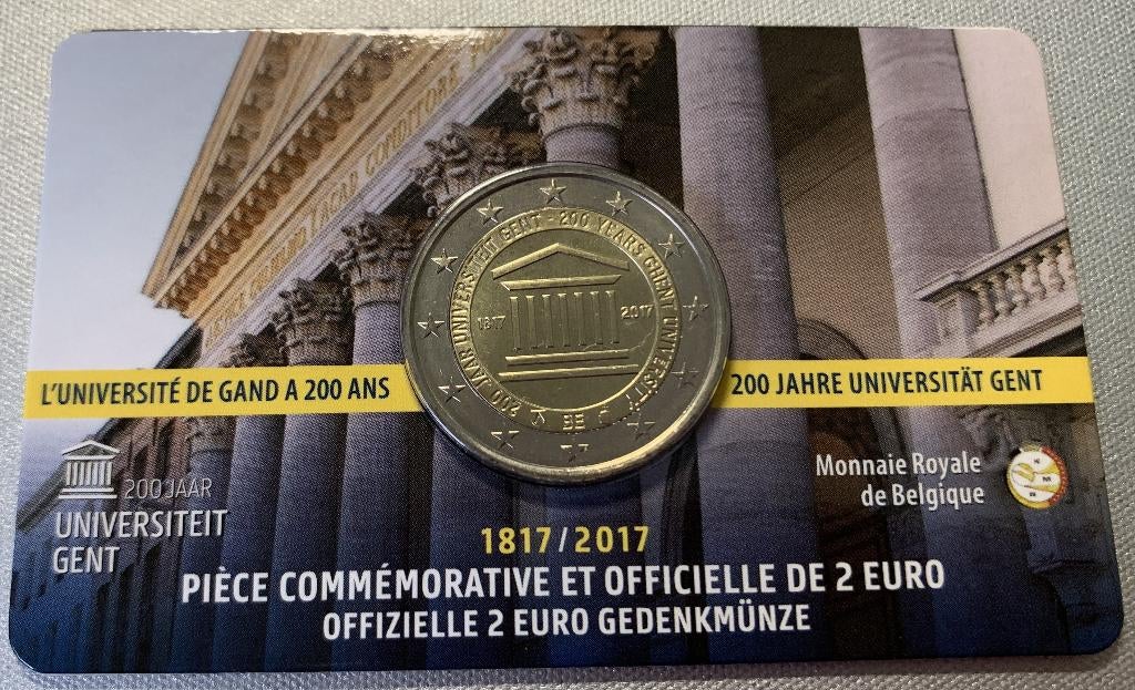 2 euromunt Universiteit Gent 2017, Postzegels en Munten, Munten | Europa | Euromunten, Ophalen of Verzenden, België, Losse munt