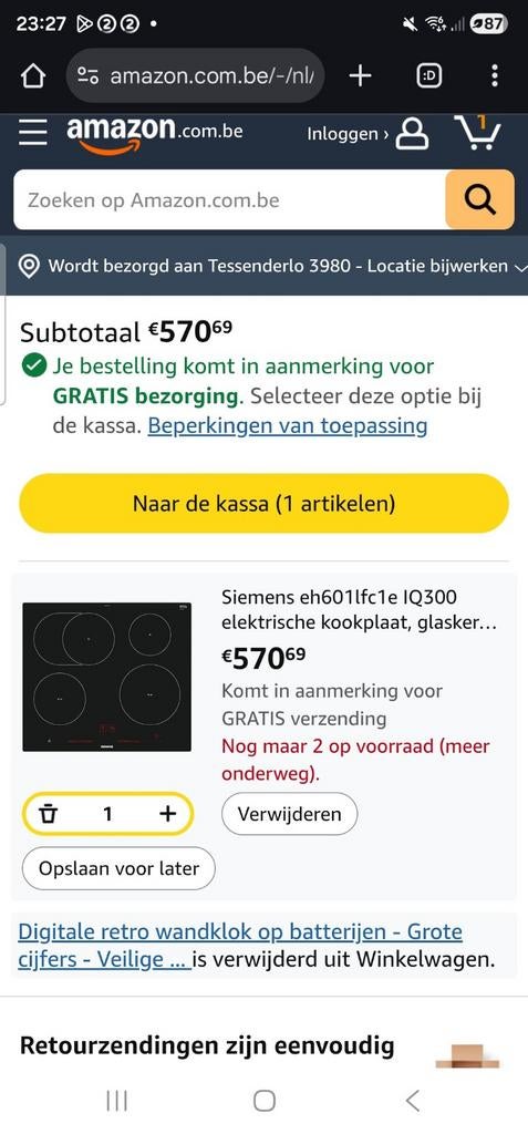 Plaque en verre à induction Siemens originale à vendre, Enlèvement ou Envoi, Induction