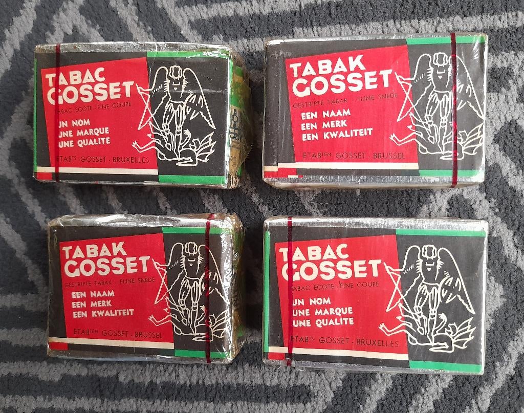 Collector:  Lot van 4x  Tabac Gosset  -  Brussel, Verzamelen, Rookartikelen, Aanstekers en Luciferdoosjes, Verzenden, Zo goed als nieuw