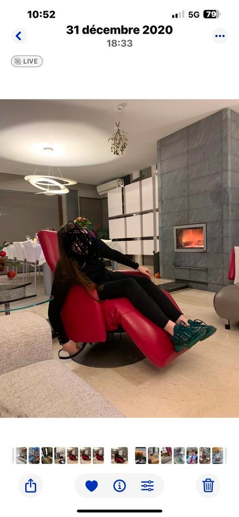 Fauteuil Leolux rose fluo avec télécommande, Maison & Meubles, Enlèvement