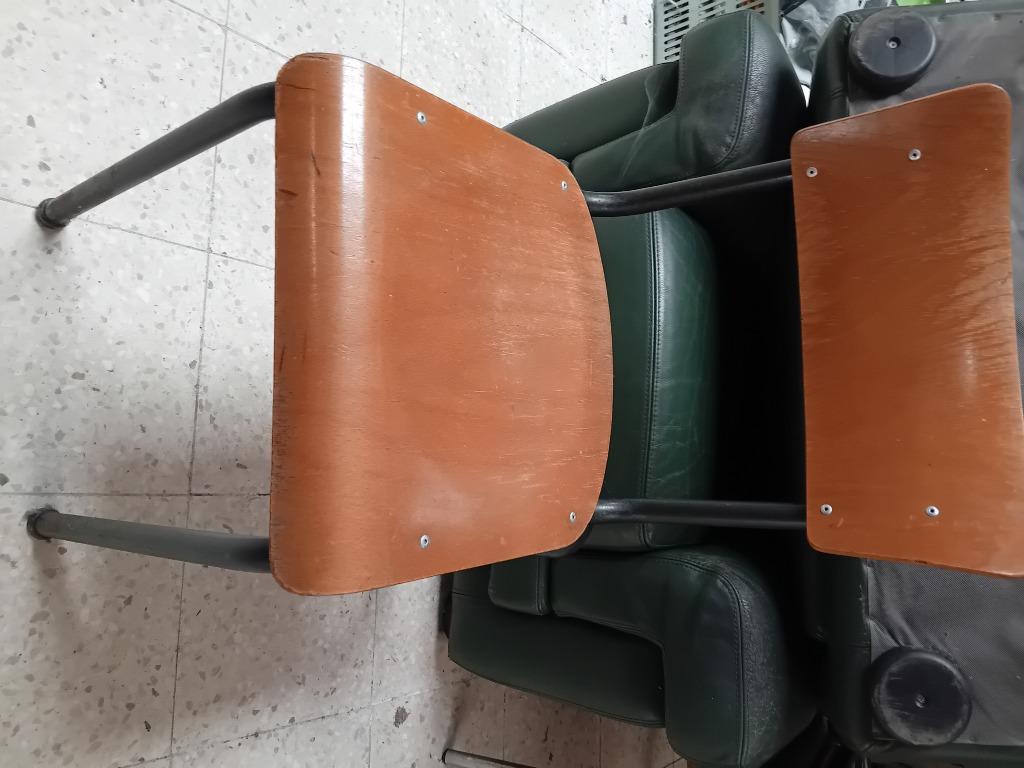 Chaise d'école avec structure en métal noir, Antiquités & Art, Enlèvement