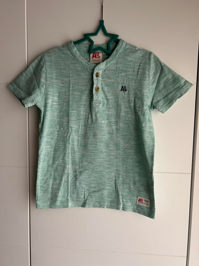 Mooie groene gestreepte polo AO76 maat 6 jaar, Ophalen of Verzenden