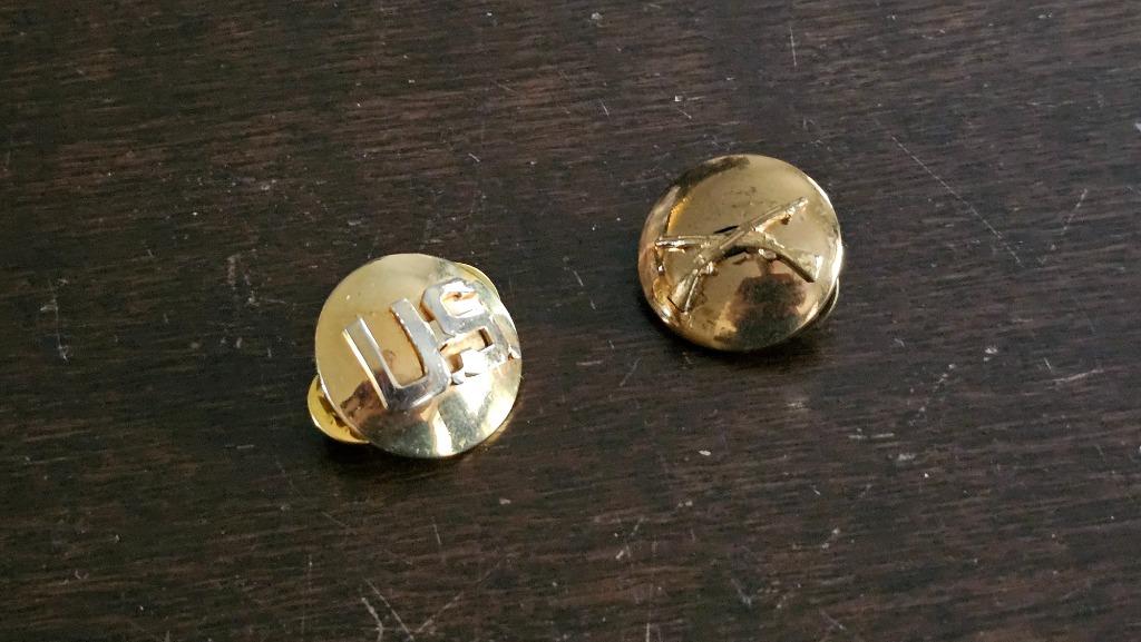 US ARMY Collar Disk set Infantry, origineel, Ophalen of Verzenden, Landmacht, Embleem of Badge