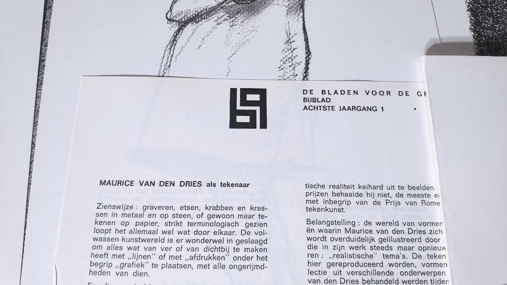 De bladen voor de grafiek Maurice Van Den Dries, Ophalen of Verzenden