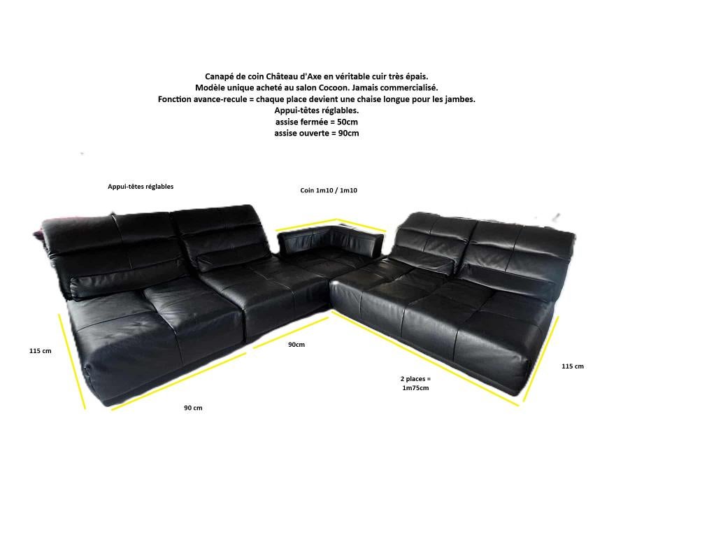 canapé coin Chateau d'axe fontion avance-recule, Maison & Meubles, Enlèvement ou Envoi, Cuir