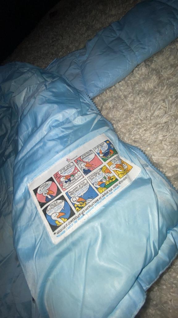 Moncler Maya puffer jacket Light blue, Kleding | Heren, Jassen | Winter, Ophalen of Verzenden, Gedragen, Maat 48/50 (M)