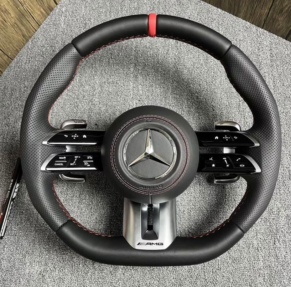 Volant amélioré en cuir AMG rouge Mercedes Libellule, Enlèvement ou Envoi, Neuf, Mercedes-Benz