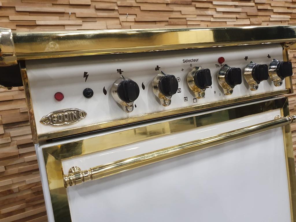 🔥Cuisinière Godin de luxe 60/78/88 cm, blanc crème/ivoire, Gaz, Classe énergétique A ou plus économe, Enlèvement ou Envoi, 4 zones de cuisson