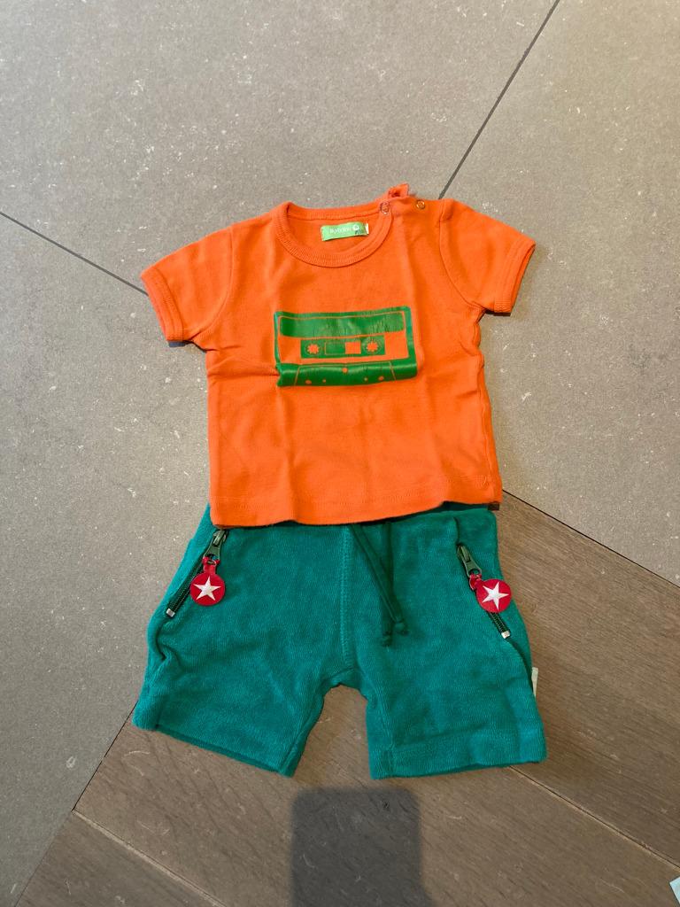Set Babykleren Sponsen Short+T-shirt (maat 68 / 6 maand), Ophalen of Verzenden, Zo goed als nieuw, Setje, Kik Kid