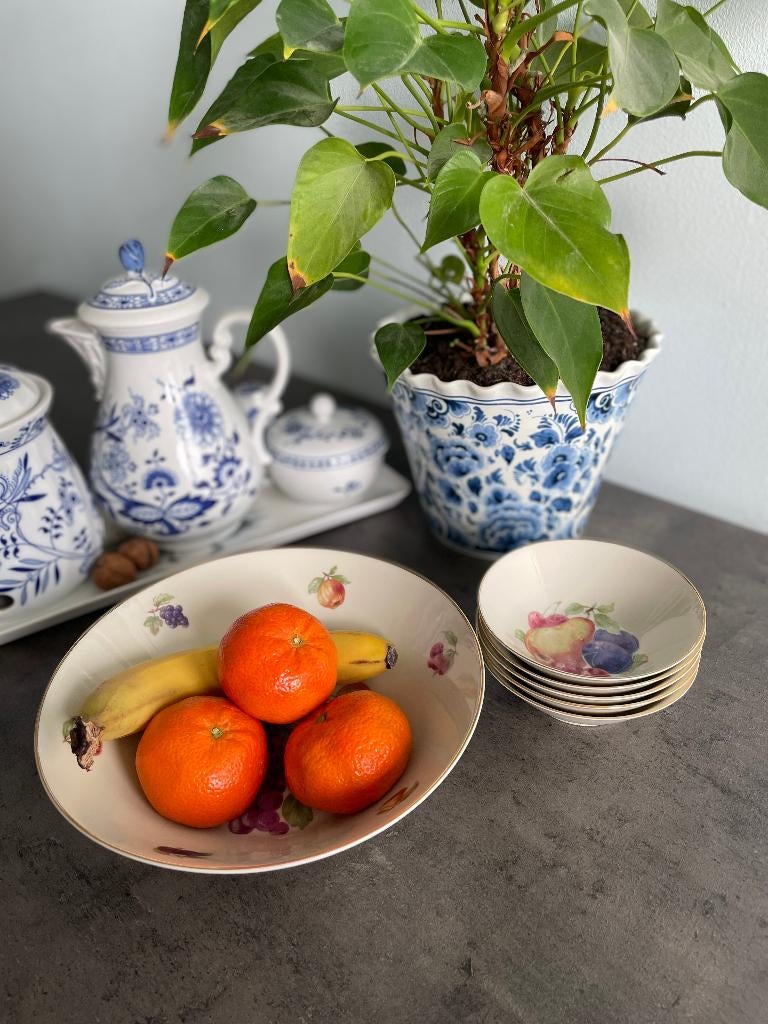 Vintage set van 6 kommetjes van hoogwaardig Duits porselein, Ophalen