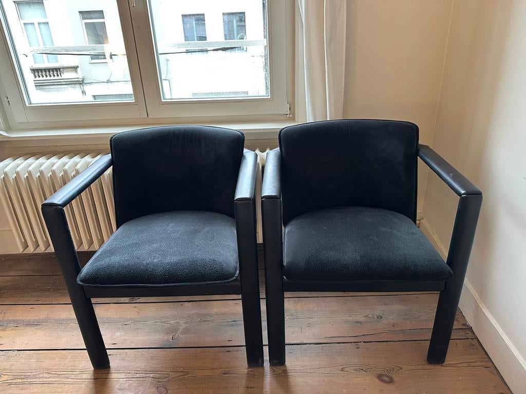 Leolux design stoelen | set van 2, Huis en Inrichting, Stoelen, Ophalen, Gebruikt, Zwart, Stof