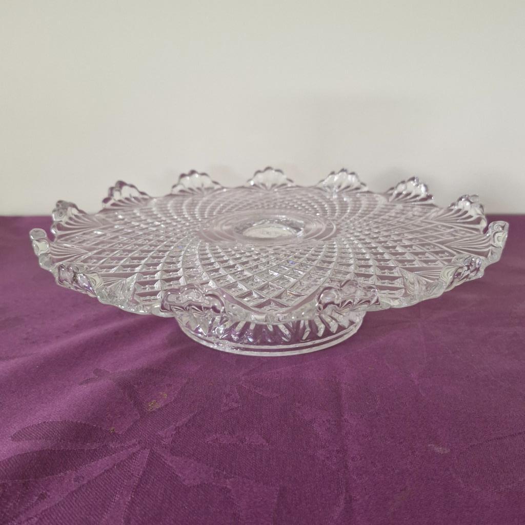 Val Saint Lambert - plateau à gâteau sur pied avec rebord, Enlèvement ou Envoi