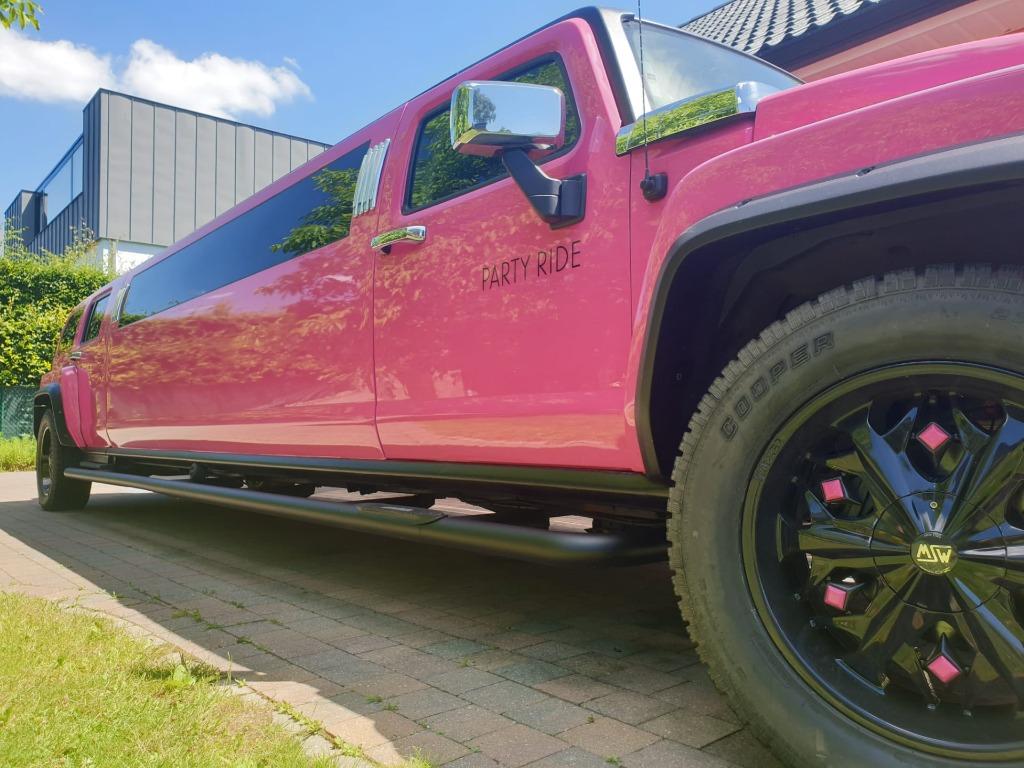 Roze Hummer limousine, Diensten en Vakmensen, Verhuur | Auto en Motor, Met chauffeur, Limousine