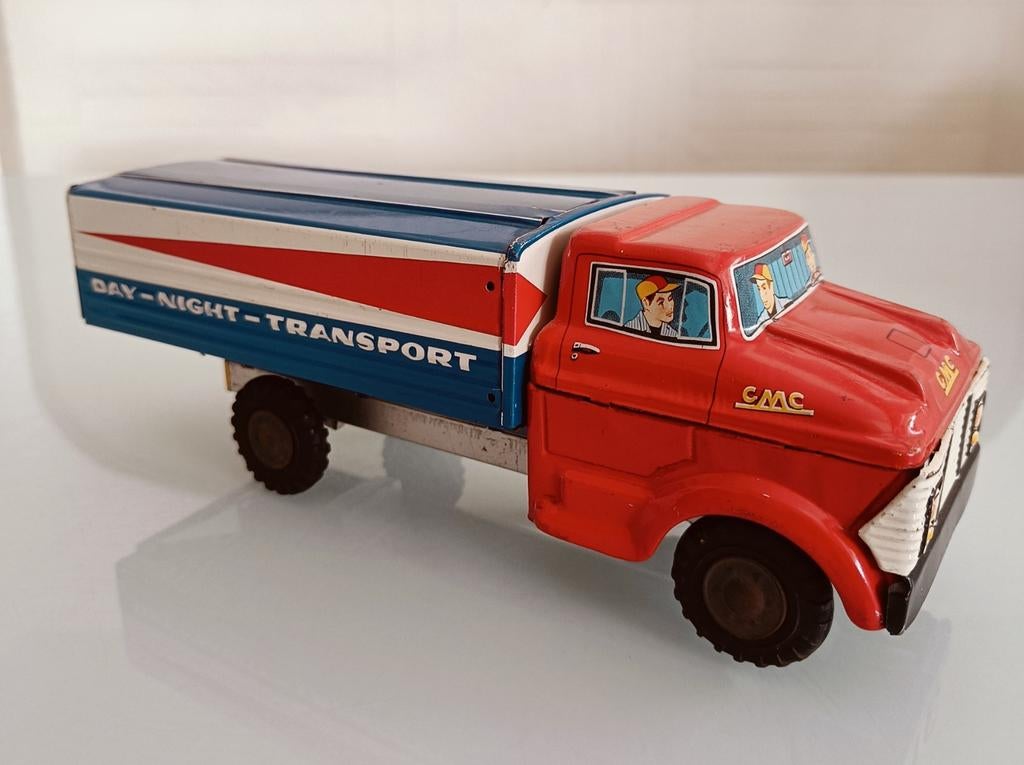 Oude blikken speelgoed vrachtwagen T.N. Japan, Antiek en Kunst, Ophalen of Verzenden