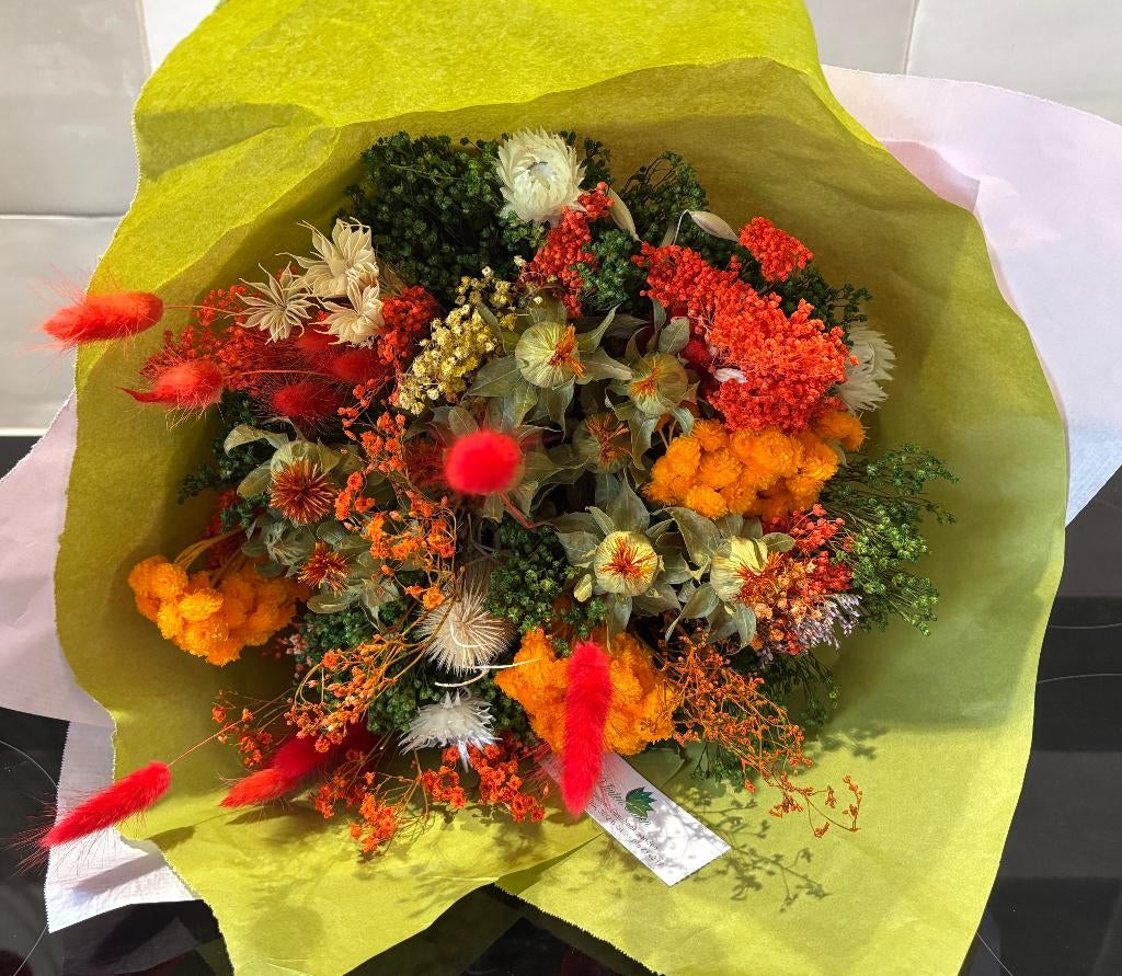 Droogbloemen boeket Warm Sunset (nieuw), Ophalen of Verzenden, Nieuw
