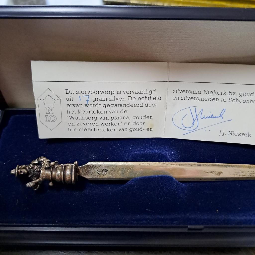 Antieke briefopener zilver, Antiek en Kunst, Ophalen, Zilver