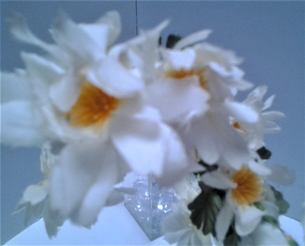 Zijden bloemen op tak - 18 witte bloemen, Enlèvement, Neuf, Autres types