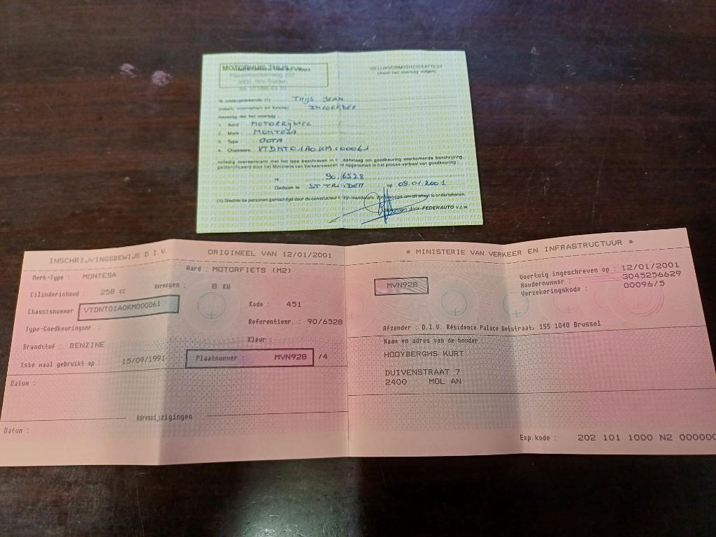 montesa 260 van '91 set papieren, Motoren, Ophalen of Verzenden, Gebruikt