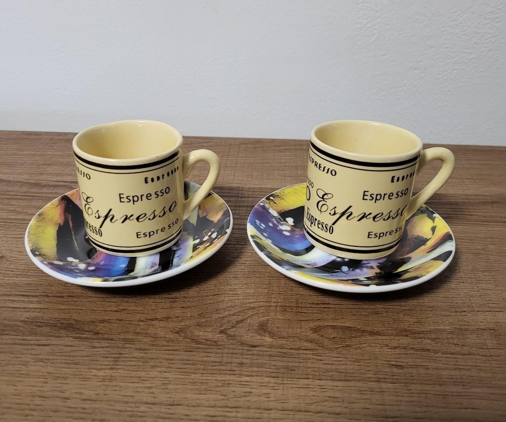 2 stuk Espressotasjes / Koffiekopjes / Espressotassen, Ophalen of Verzenden, Zo goed als nieuw