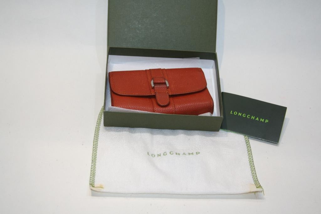 Longchamp portemonnaie / portefeuille en cuir grainé TBE, Bijoux, Sacs & Beauté, Autres marques, Cuir, Enlèvement ou Envoi, Brun