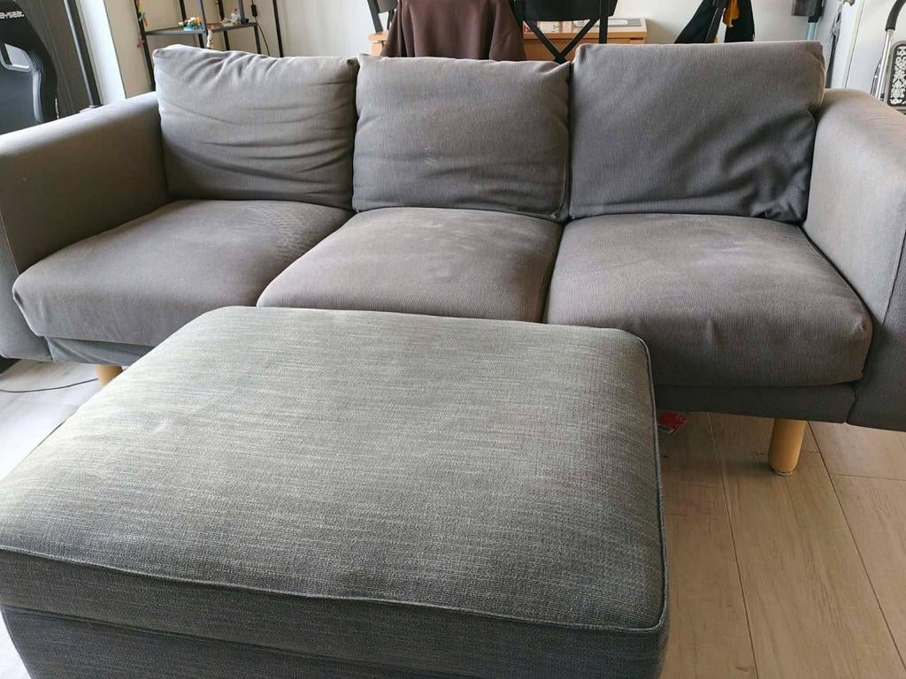 IKEA Norsborg 3-zit zetel + poef Kivik, Enlèvement, Comme neuf, Tissus
