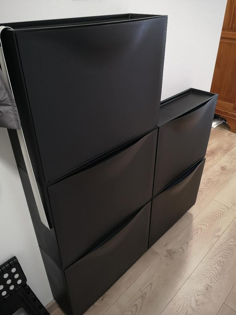 Lot de 5 rangements à chaussures IKEA noirs, Maison & Meubles, Armoires | Armoires à chaussures, Enlèvement, Comme neuf