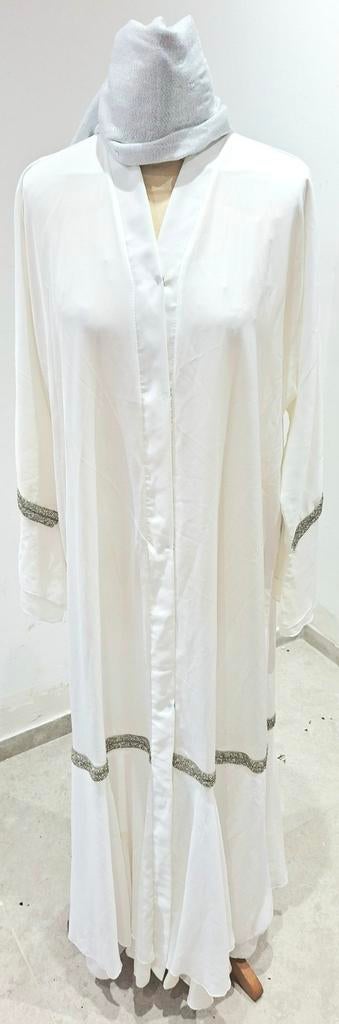 Abaya caftan robe de soirée, mariée.  Tenue traditionnelle, Enlèvement ou Envoi, Porté, Taille 42/44 (L), Blanc