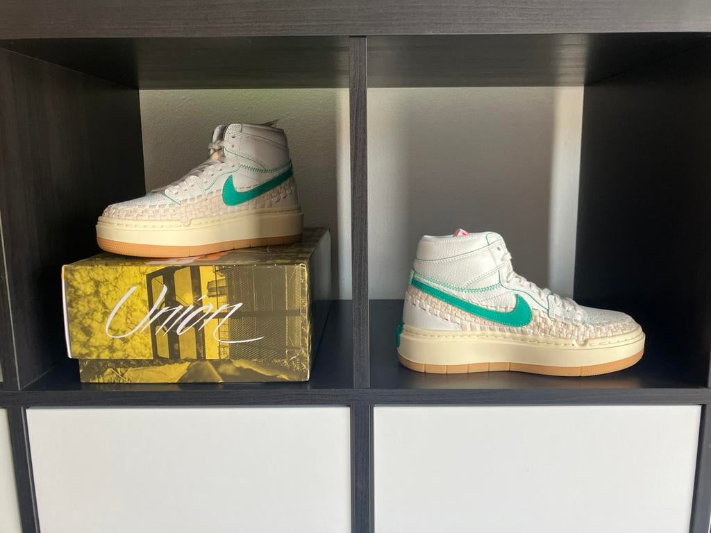 Air jordan 1 Elevate x UNION x Bephies beauty supply, Kleding | Dames, Schoenen, Ophalen, Beige, Nieuw, Sneakers