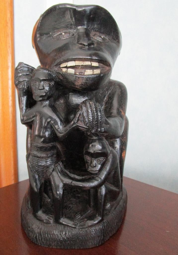 houten beeld aap, Ophalen of Verzenden