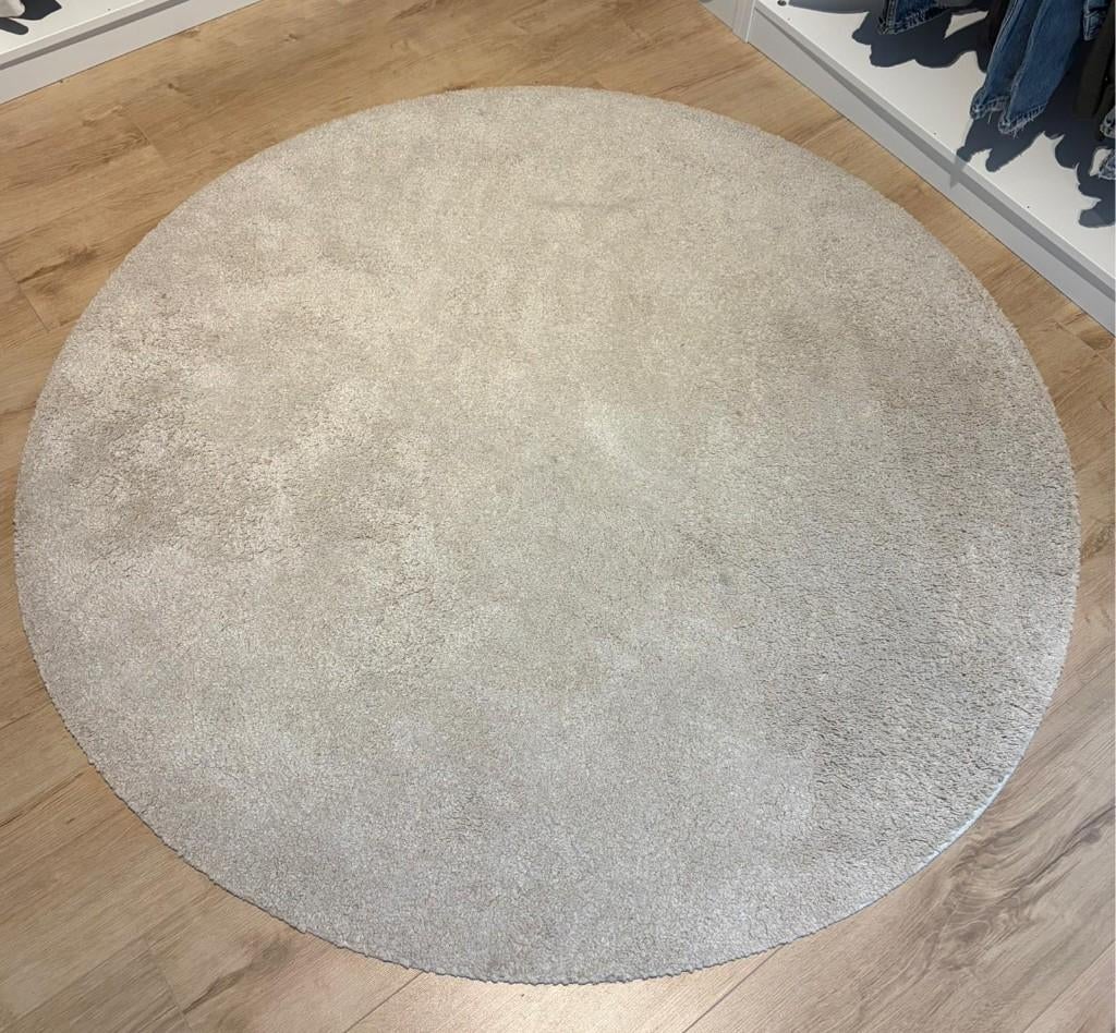 Tapis rond blanc cassé IKEA, Enlèvement, Comme neuf, Autres couleurs, Rond