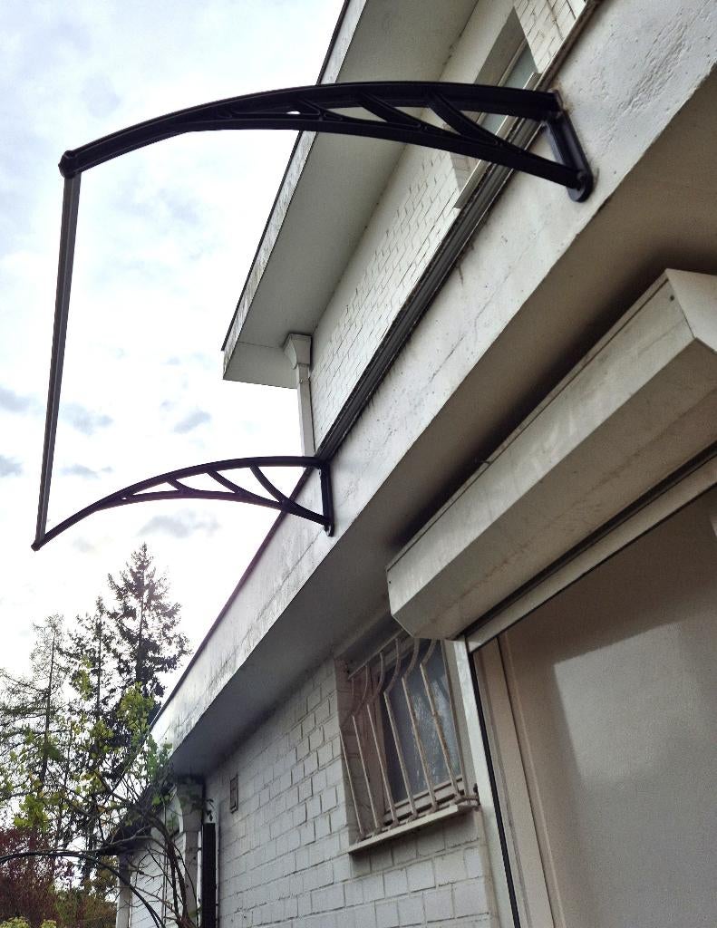 auvent porte entrée marquise 100x150 support latéraux noir, Caravanes & Camping, Auvents, Utilisé, Autres marques, Enlèvement
