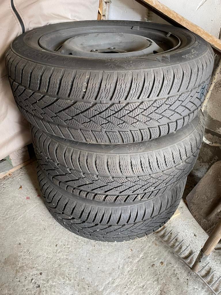 4 winterbanden 205/60 R16 op velg – 5x108 Renault Laguna, Ophalen, Gebruikt