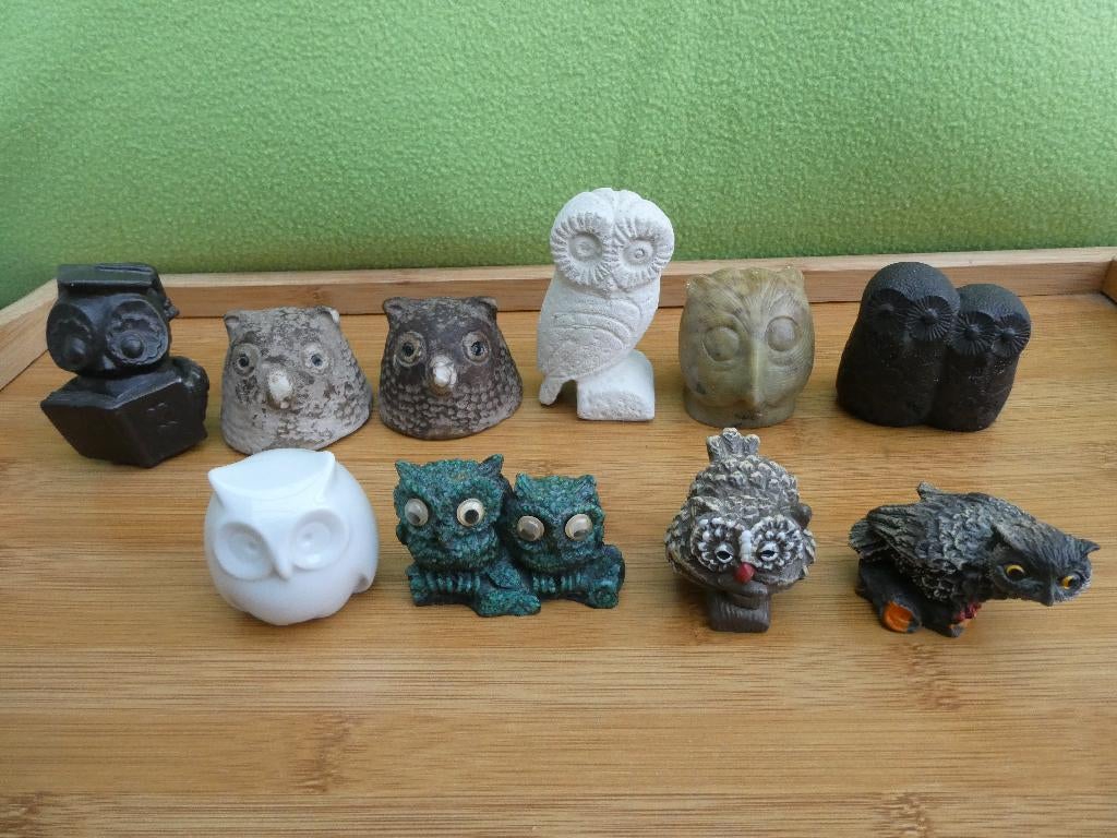 Leuke set van 10 stuks uiltjes met gratis doosje, aanbieding, Ophalen of Verzenden, Zo goed als nieuw, Dier