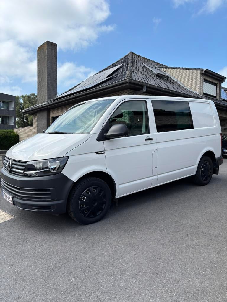 VWT6 dubbele cabine, 6pl, 150pk, PERFECTE STAAT, Auto's, Volkswagen, Voorwielaandrijving, 4 deurs, Stof, 4 cilinders