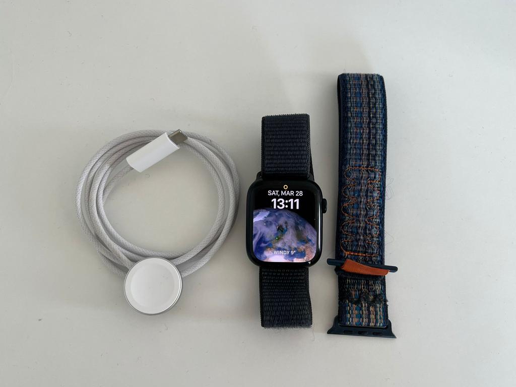 Apple Watch Series 9 45mm GPS, Ophalen, GPS, Zo goed als nieuw