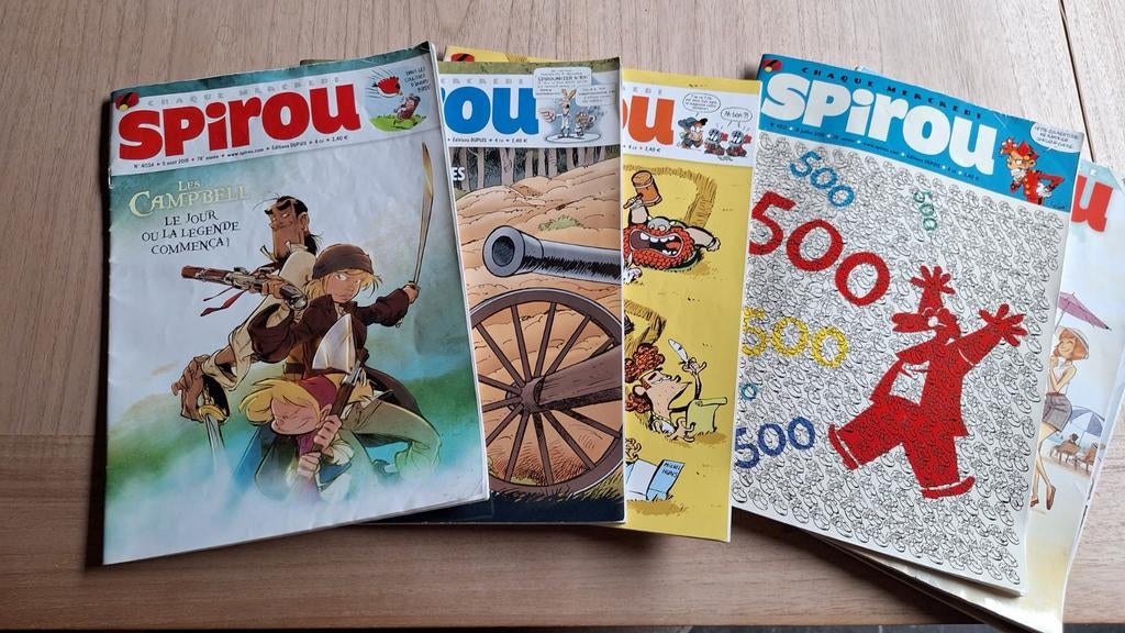 300 Hebdomadaires Spirou à vendre de 2011 à 2016., Enlèvement