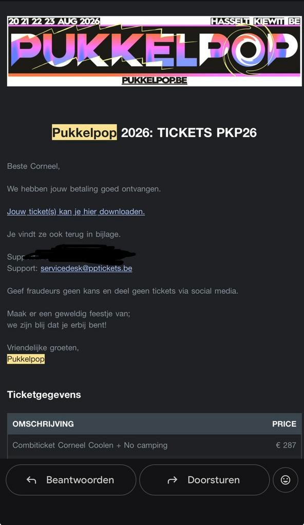 Pukkelpop combiticket te koop, Tickets & Billets, Une personne, Plusieurs jours