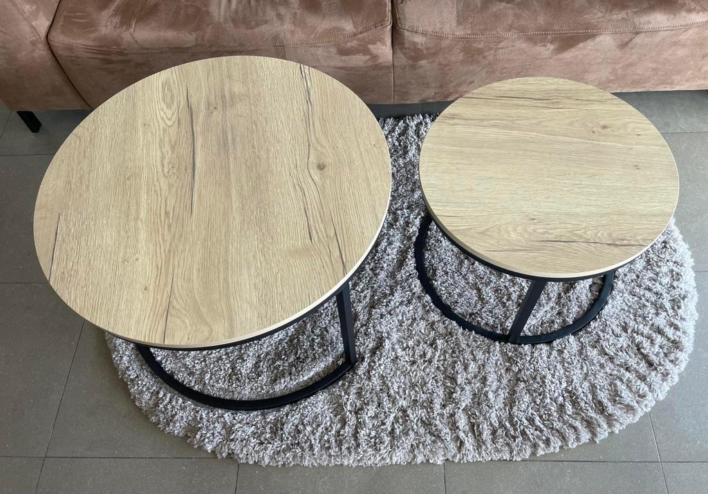 Salon tafels eik, Huis en Inrichting, Tafels | Salontafels, Ophalen, Zo goed als nieuw