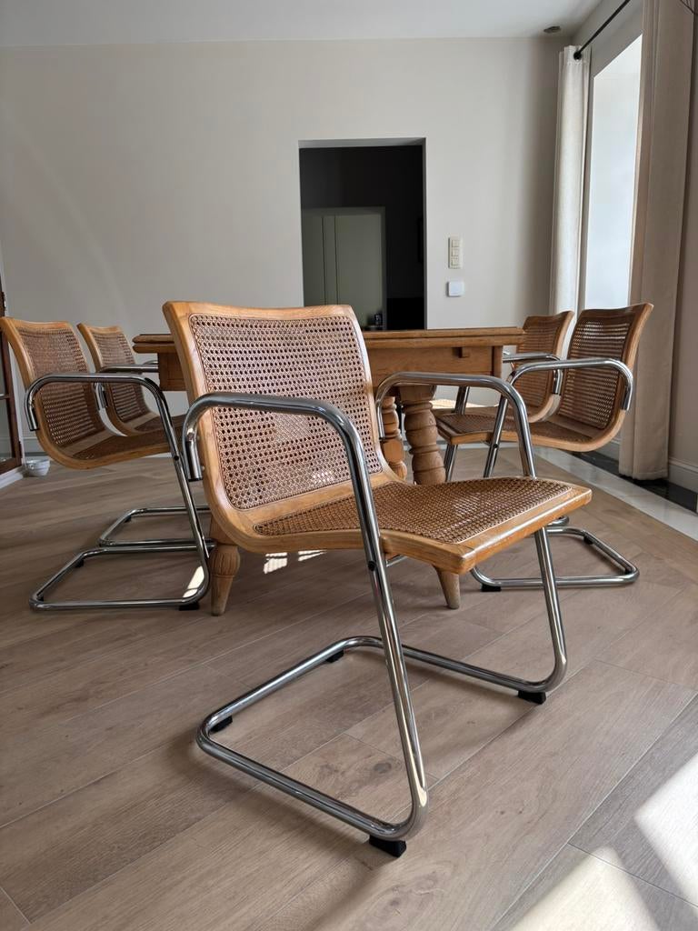 Lot de 5 chaises style Cesca de Marcel Breuer, Maison & Meubles, Chaises, Enlèvement, Comme neuf, Bois