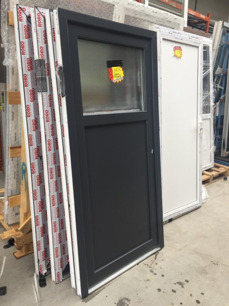 Porte en pvc anthracite poignée comprise, Jardin & Terrasse, Abris de jardin, Neuf, Enlèvement