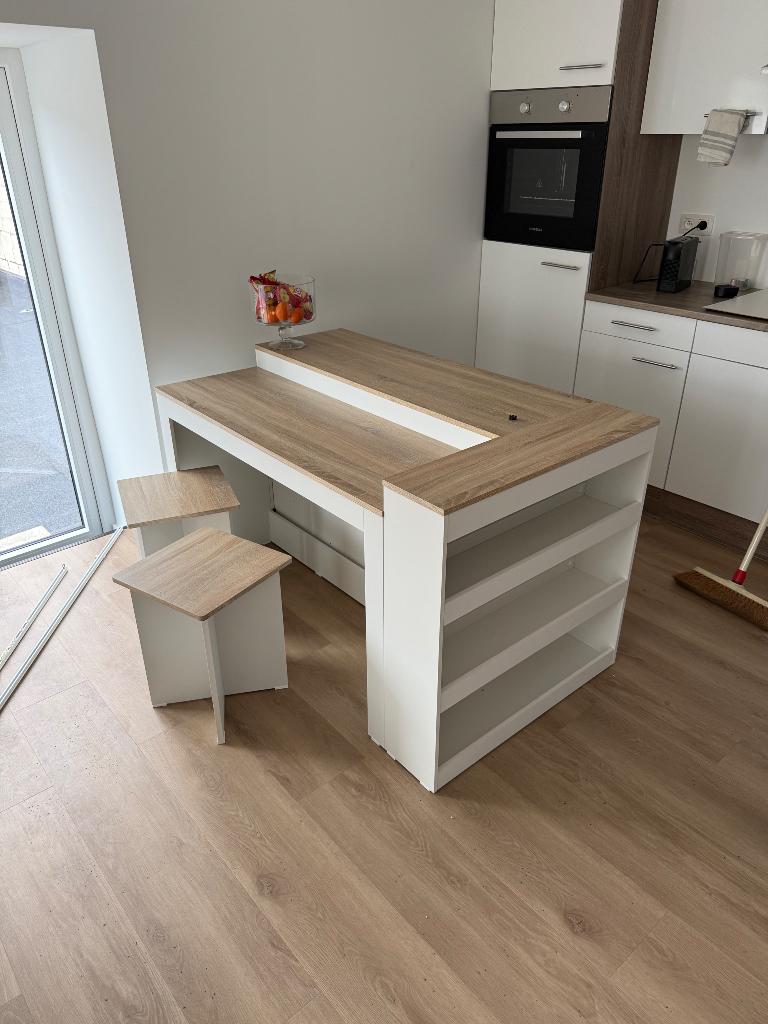 Keukeneiland / bar, 100 tot 150 cm, 75 cm of meer, Wit, Ophalen of Verzenden